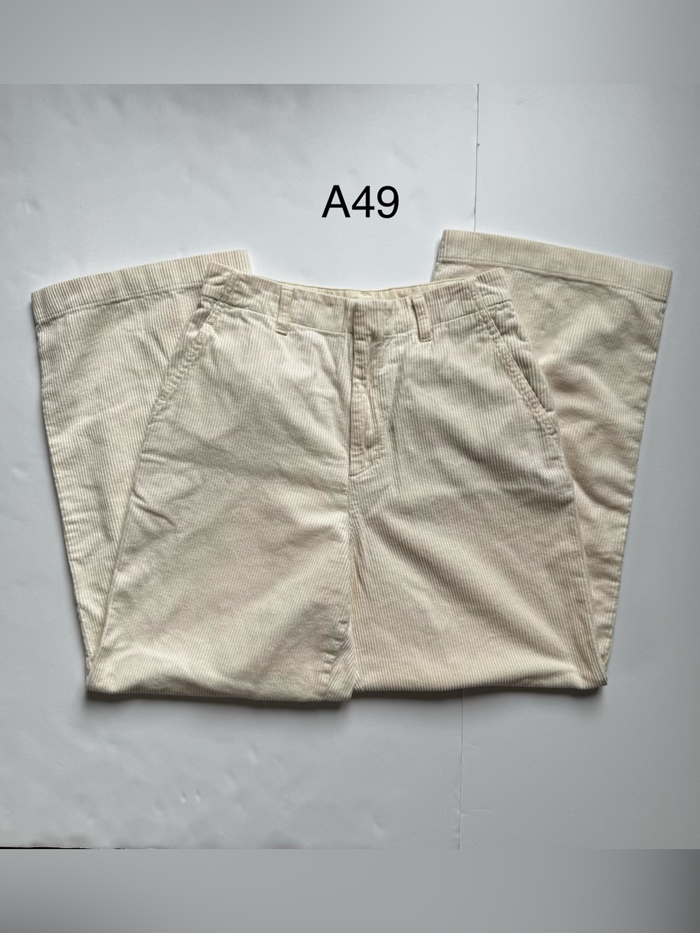 Uniqlo women’s Cream Corduroy Trousers - Straight Cut